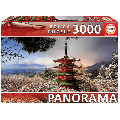 EDUCA Panoramatické puzzle Hora Fuji, Japonsko 3000 dílků