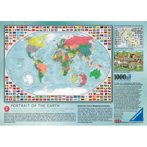 RAVENSBURGER Puzzle Barevná mapa světa 1000 dílků ~ 3