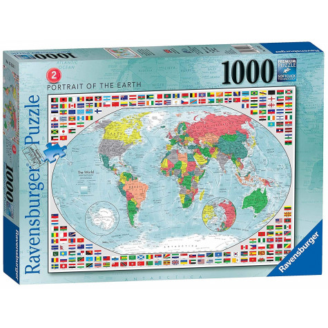 RAVENSBURGER Puzzle Barevná mapa světa 1000 dílků ~ 1