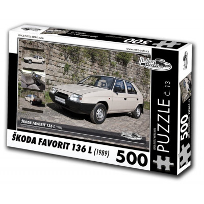 RETRO-AUTA Puzzle č. 13 Škoda Favorit 136 L (1989) 500 dílků