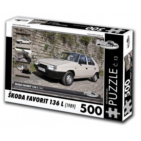 RETRO-AUTA Puzzle č. 13 Škoda Favorit 136 L (1989) 500 dílků ~ 1