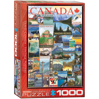 EUROGRAPHICS Puzzle Plakáty z cest Kanadou 1000 dílků