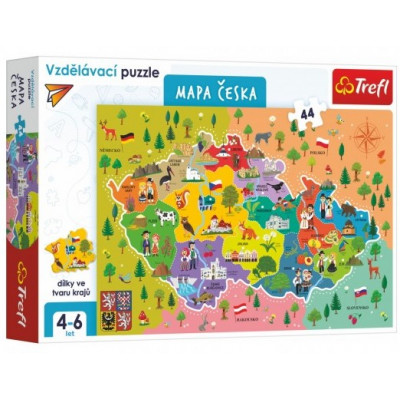 Trefl Vzdělávací puzzle mapa České republiky 44 dílků