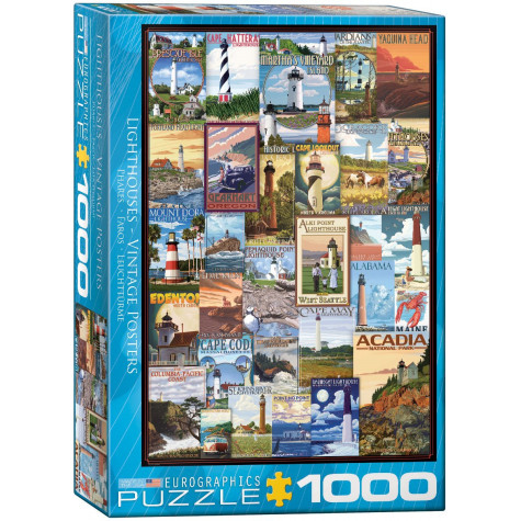 EUROGRAPHICS Puzzle Staré plakáty majáků 1000 dílků ~ 1