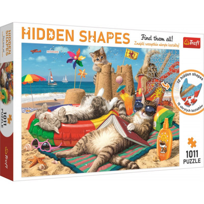 TREFL Puzzle Hidden Shapes: Kočičí prázdniny 1011 dílků