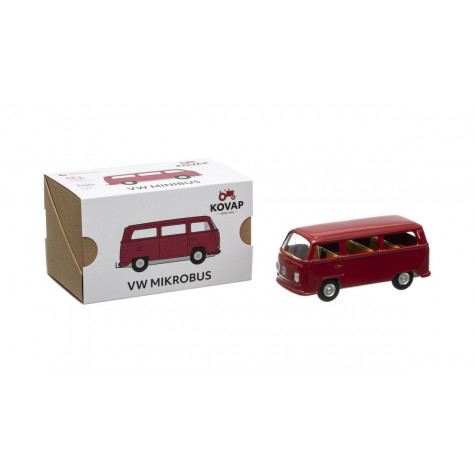 Kovap Auto VW mikrobus T2 červený kov 12cm ~ 3