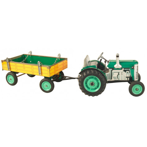 Kovap Traktor Zetor s valníkem zelený na klíček kov 28cm