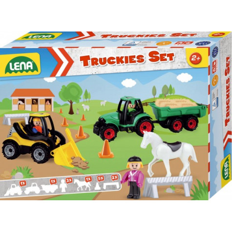 Lena Truckies set farma - traktor s přívěsem, nakladač ~ 2