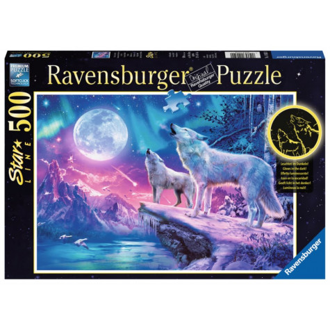 RAVENSBURGER Svítící puzzle Vytí za soumraku 500 dílků ~ 1