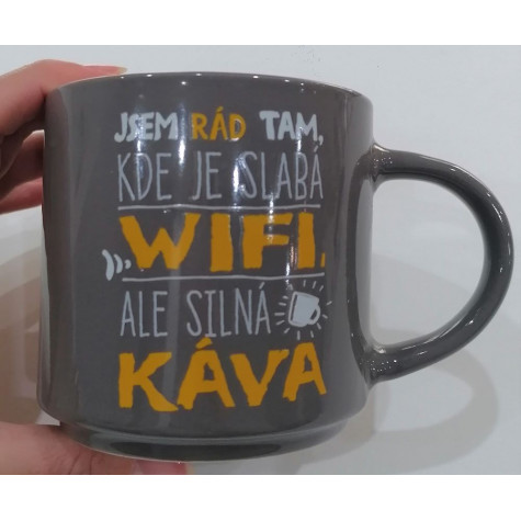 Nekupto Vtipný hrnek 350 ml - Jsem rád tam, kde je slabá wifi ~ 2