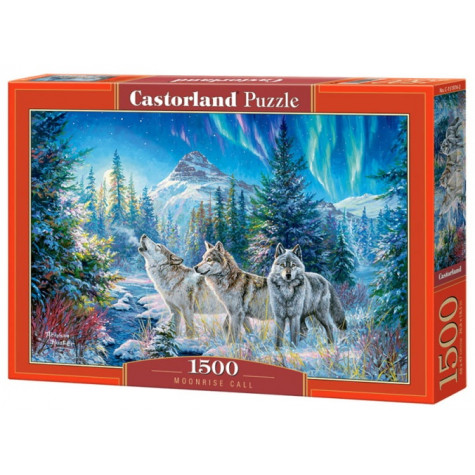 Castorland Puzzle Vlčí vytí při východu měsíce 1500 dílků ~ 1