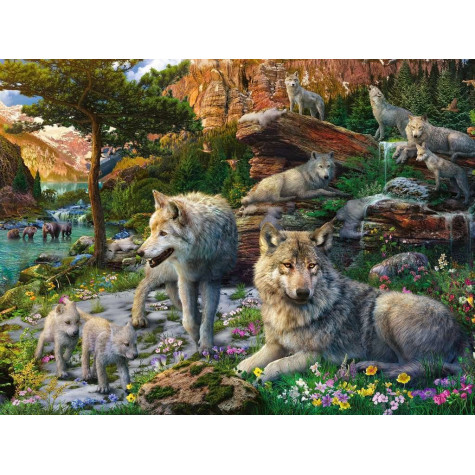 RAVENSBURGER Puzzle Vlci na jaře 1500 dílků ~ 2