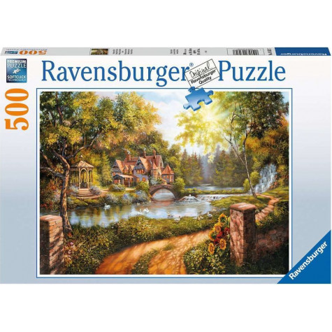 RAVENSBURGER Puzzle Domek u řeky 500 dílků ~ 1