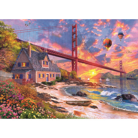 TREFL Wood Craft Dřevěné puzzle Západ slunce nad Golden Gate 1000 dílků ~ 2