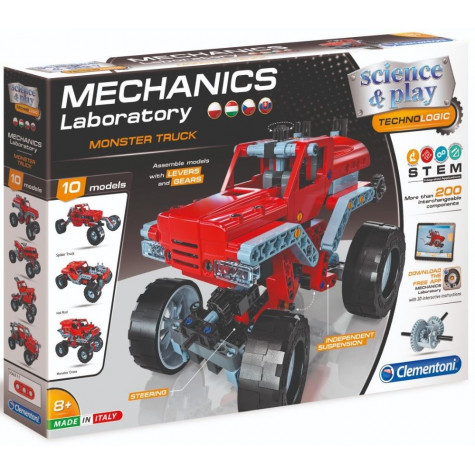 CLEMENTONI Science&Play Mechanická laboratoř 10v1 Monster truck