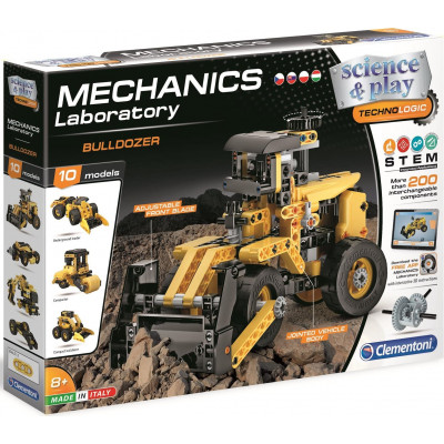 CLEMENTONI Science&Play Mechanická laboratoř 10v1 Buldozer