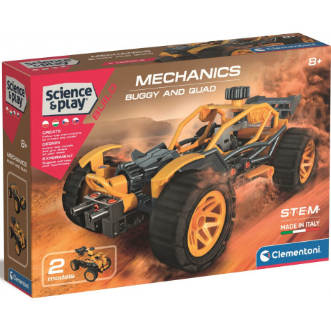 CLEMENTONI Science&Play Mechanická laboratoř Buggy a čtyřkolka 2v1 ~ 1