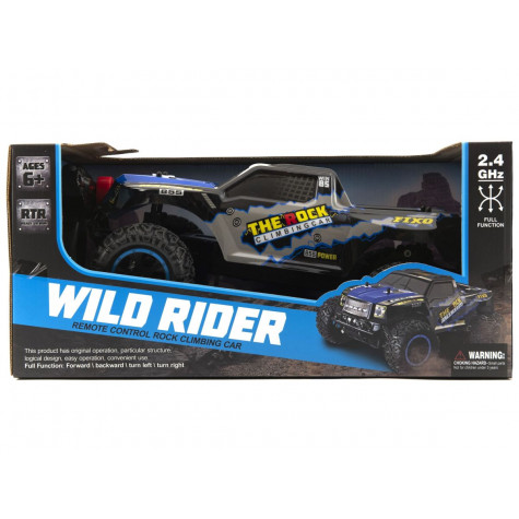 Auto RC terénní modré 39cm plast 2,4GHz na baterie + dobíjecí pack ~ 5